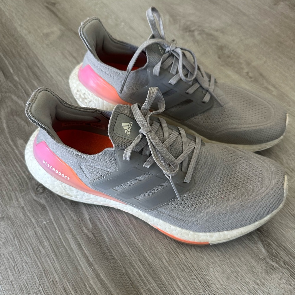 Adidas Women's Gray and Pink Ultraboost Shoes